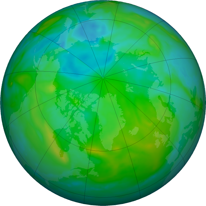 Arctic ozone map for 19 August 2019